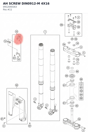 Diagram preview: AH SCREW DIN0912-M 4X16 (0912040163)