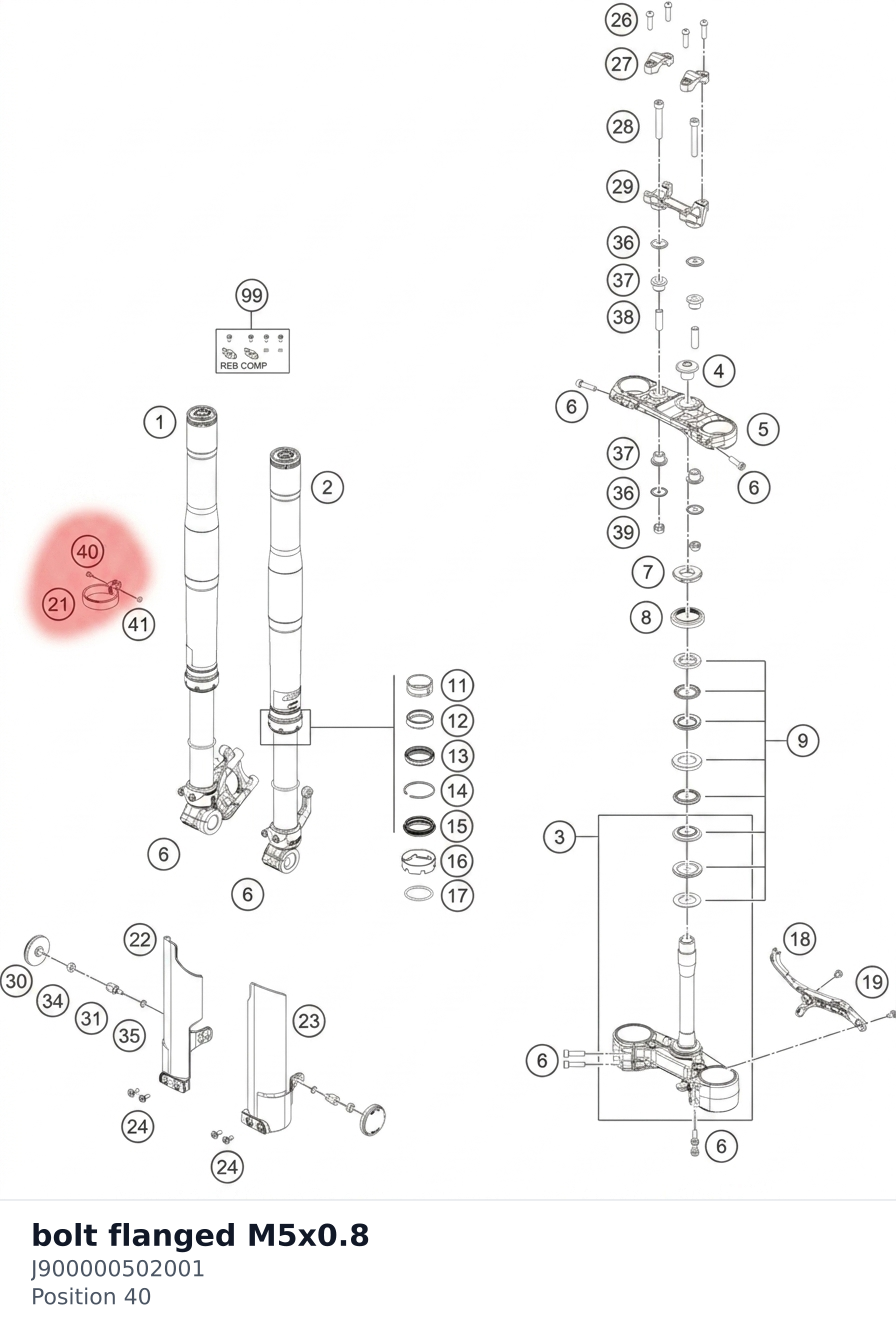 Diagram preview: bolt flanged M5x0.8 (J900000502001)