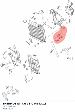 Diagram preview: THERMOSWITCH 95°C M14X1,5 (72035045000)