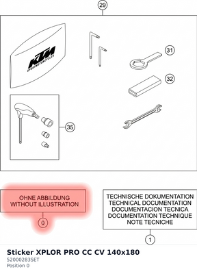 Diagram preview: Sticker XPLOR PRO CC CV 140x180 (52000283SET)