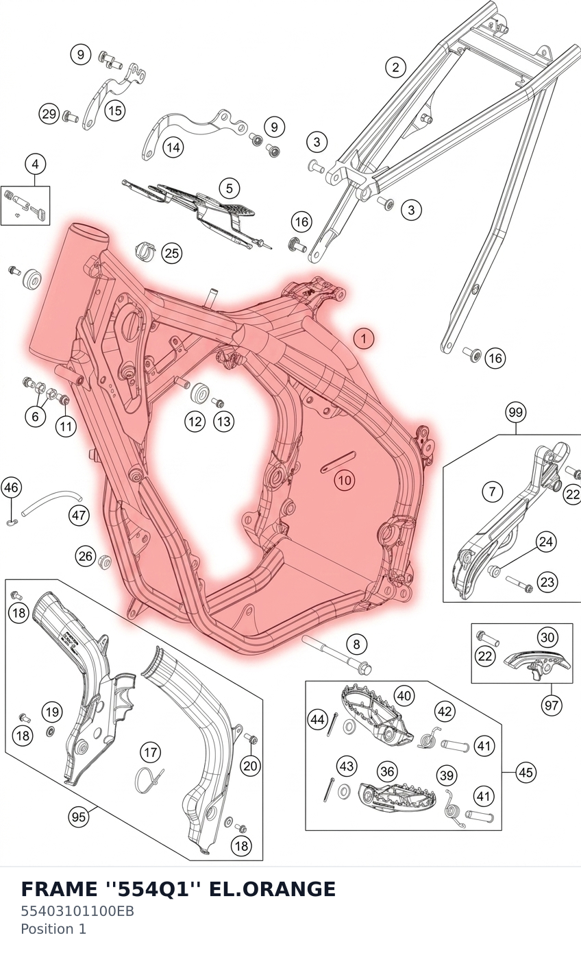 Diagram preview: FRAME ''554Q1'' EL.ORANGE (55403101100EB)