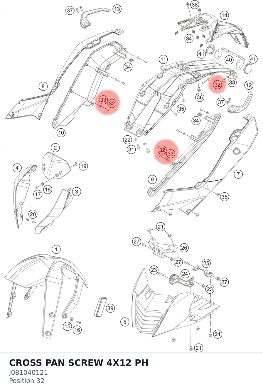 Diagram preview: CROSS PAN SCREW 4X12 PH (J081040121)