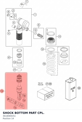 Diagram preview: SHOCK BOTTOM PART CPL. (46180692S1)