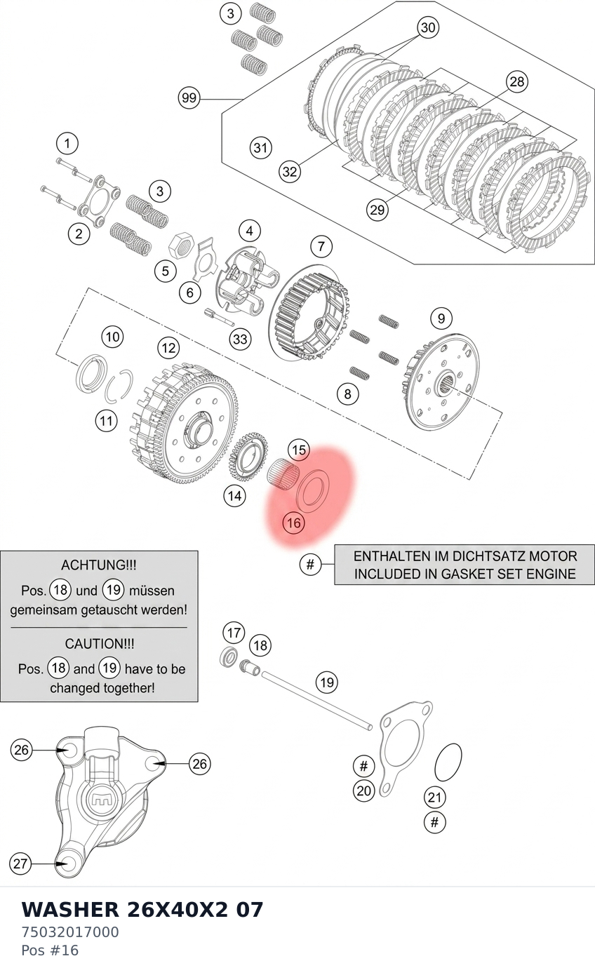 Diagram preview: WASHER 26X40X2 07 (75032017000)