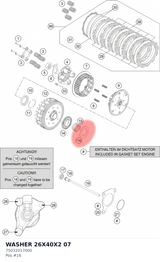 Diagram preview: WASHER 26X40X2 07 (75032017000)