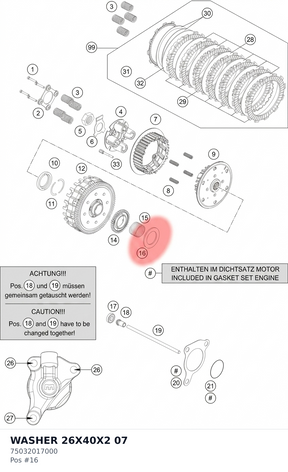 Diagram preview: WASHER 26X40X2 07 (75032017000)