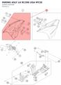 Diagram preview: FARING ASLY LH RC390 USA MY20 (93808150044AB)