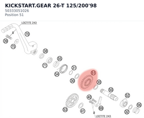 Diagram preview: KICKSTART.GEAR 26-T 125/200'98 (50333051026)