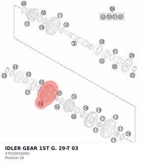 Diagram preview: IDLER GEAR 1ST G. 29-T      03 (47033016000)
