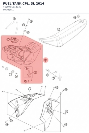 Diagram preview: FUEL TANK CPL. 3L         2014 (4620701313330)