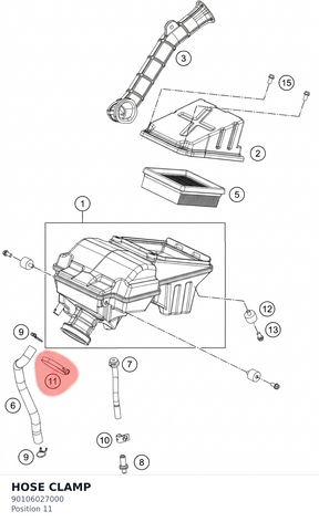 Diagram preview: HOSE CLAMP (90106027000)