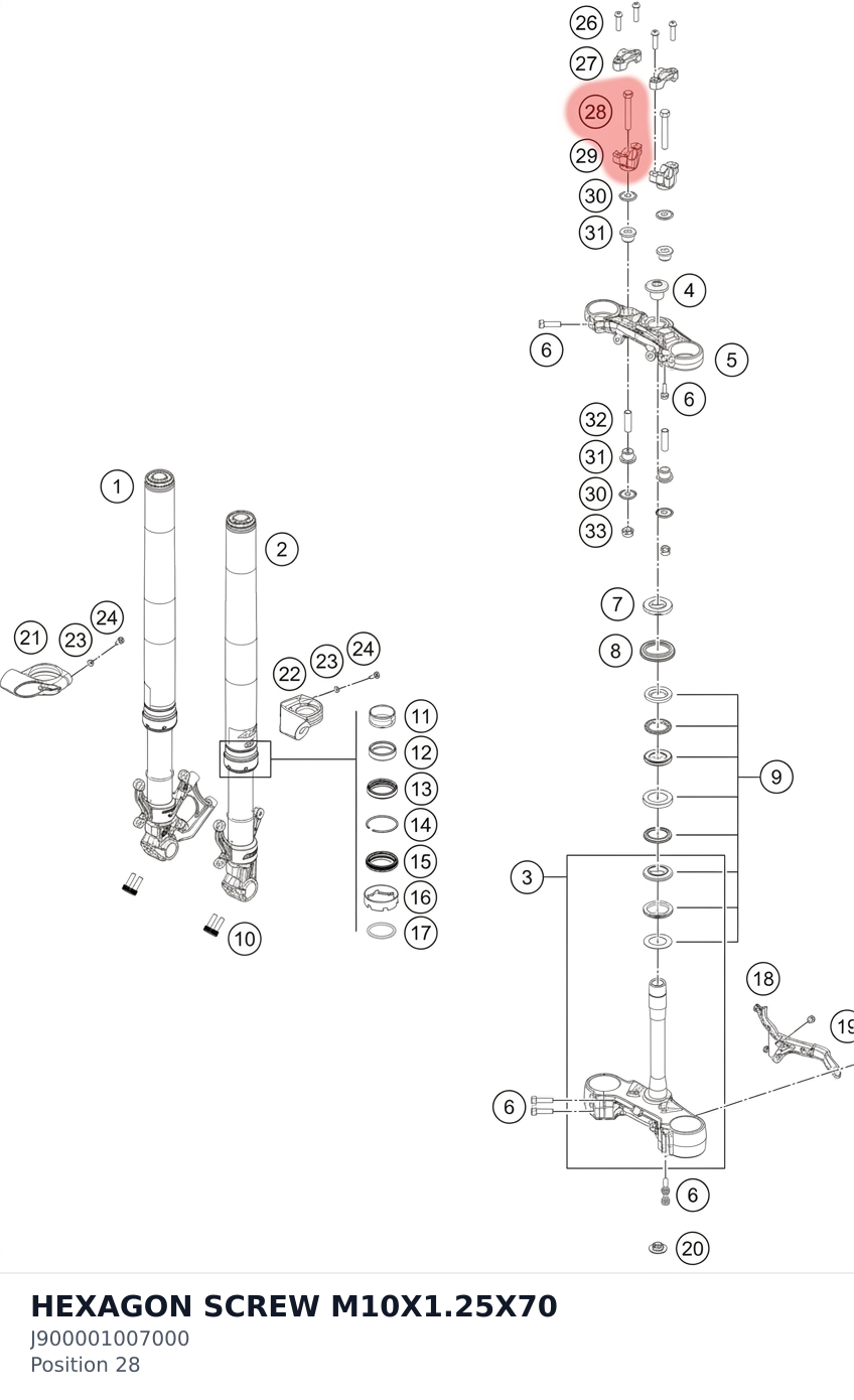Diagram preview: HEXAGON SCREW M10X1.25X70 (J900001007000)