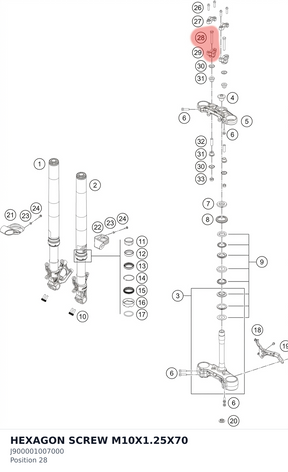 Diagram preview: HEXAGON SCREW M10X1.25X70 (J900001007000)