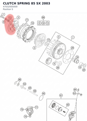 Diagram preview: CLUTCH SPRING 85 SX 2003 (47032005000)
