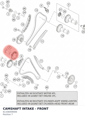 Diagram preview: CAMSHAFT INTAKE - FRONT (61336009000)