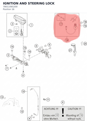 Diagram preview: IGNITION AND STEERING LOCK (78011065200)