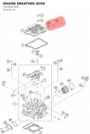 Diagram preview: ENGINE BREATHER HOSE (79038587000)