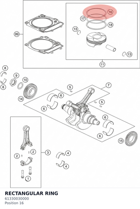 Diagram preview: RECTANGULAR RING (61330030000)