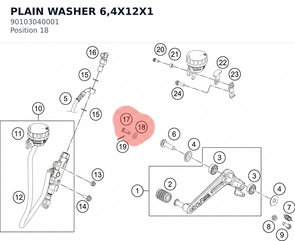 Diagram preview: PLAIN WASHER 6,4X12X1 (90103040001)