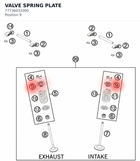 Diagram preview: VALVE SPRING PLATE (77736032000)