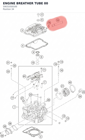 Diagram preview: ENGINE BREATHER TUBE 00 (59031050100)