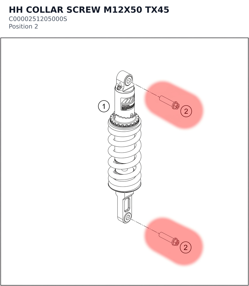 Diagram preview: HH COLLAR SCREW M12X50    TX45 (C0000251205000S)