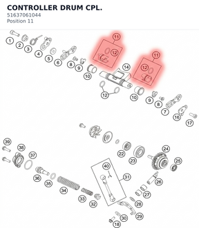 Diagram preview: CONTROLLER DRUM CPL. (51637061044)