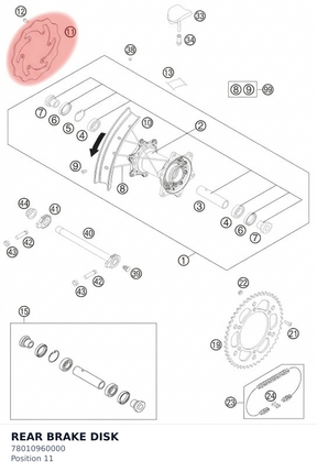 Diagram preview: REAR BRAKE DISK (78010960000)