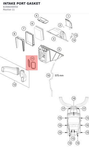 Diagram preview: INTAKE PORT GASKET (61906040050)