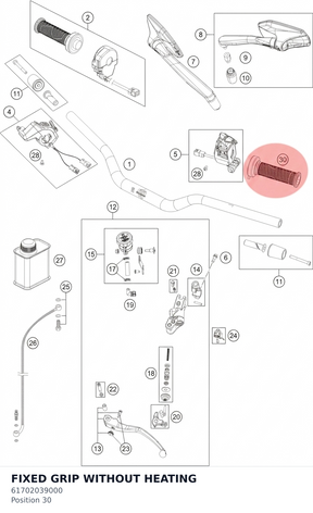 Diagram preview: FIXED GRIP WITHOUT HEATING (61702039000)