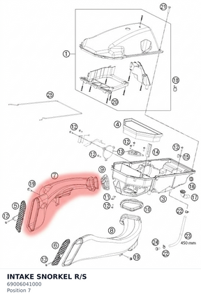 Diagram preview: INTAKE SNORKEL R/S (69006041000)