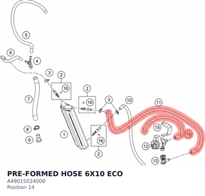 Diagram preview: PRE-FORMED HOSE 6X10 ECO (A49015024000)