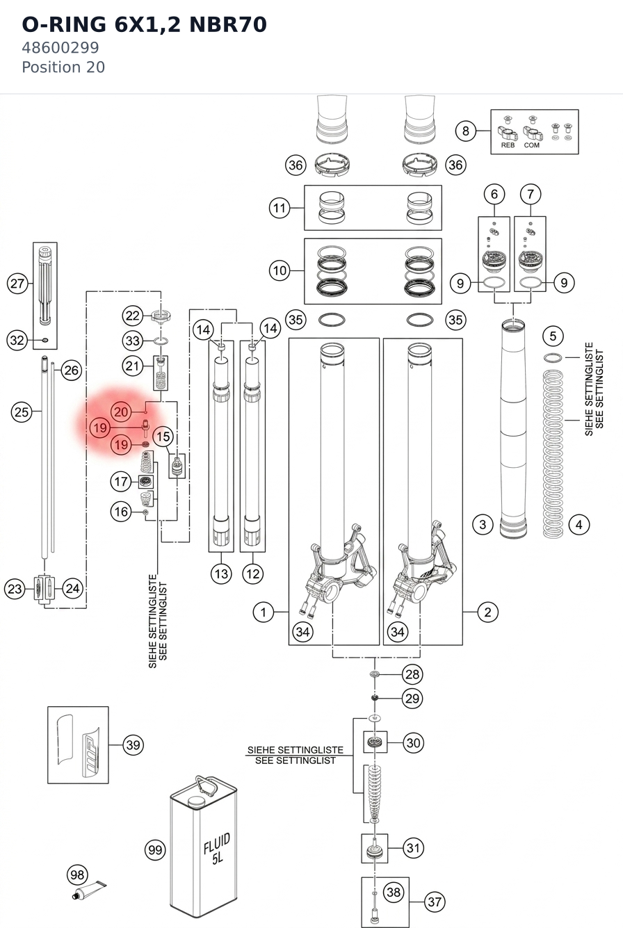 Diagram preview: O-RING 6X1,2 NBR70 (48600299)