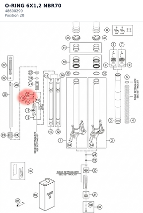 Diagram preview: O-RING 6X1,2 NBR70 (48600299)
