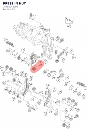 Diagram preview: PRESS IN NUT (76403044000)