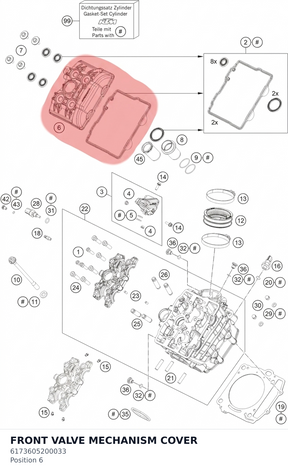 Diagram preview: FRONT VALVE MECHANISM COVER (6173605200033)
