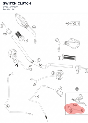 Diagram preview: SWITCH CLUTCH (90111049100)