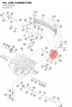 Diagram preview: OIL LINE CONNECTOR (76438050000)