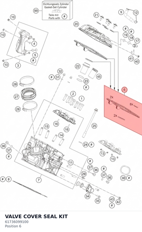 Diagram preview: VALVE COVER SEAL KIT (61736099100)