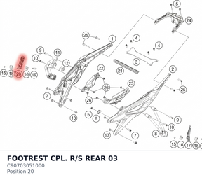 Diagram preview: FOOTREST CPL. R/S REAR      03 (C90703051000)