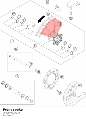 Diagram preview: Front spoke (7900907124030)