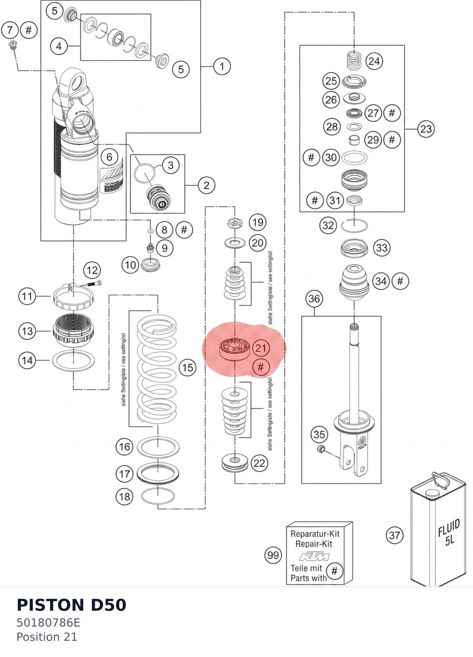 Diagram preview: PISTON D50 (50180786E)