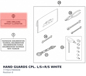 Diagram preview: HAND GUARDS CPL. L/S+R/S WHITE (7770217900028)