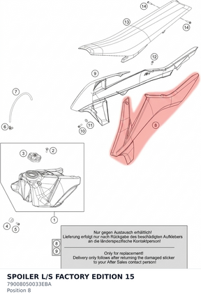 Diagram preview: SPOILER L/S FACTORY EDITION 15 (79008050033EBA)