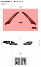Diagram preview: Decal Set EXC / XC-W 2019 (79608099100)