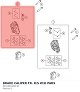 Diagram preview: BRAKE CALIPER FR. R/S W/O PADS (6031301600130)