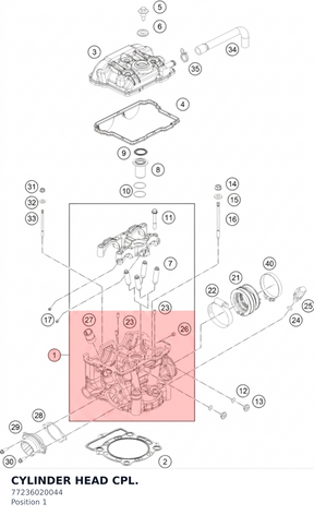 Diagram preview: CYLINDER HEAD CPL. (77236020044)