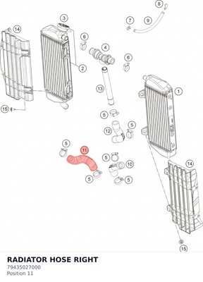 Diagram preview: RADIATOR HOSE RIGHT (79435027000)