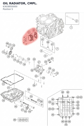 Diagram preview: OIL RADIATOR, CMPL. (63638050000)