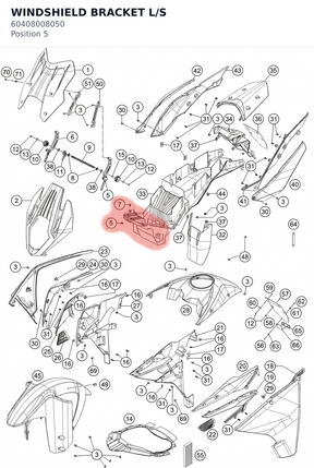 Diagram preview: WINDSHIELD BRACKET L/S (60408008050)